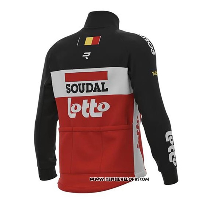 2020 Maillot Ciclismo Lotto Soudal Noir Blanc Rouge Manches Longues et Cuissard